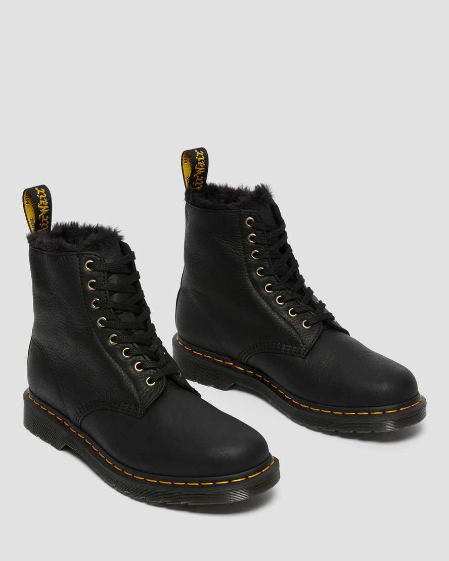Botas de Invierno Dr Martens 1460 Pascal Faux Fur Lined Lace Up Hombre Negras  España |  06248-BGQM