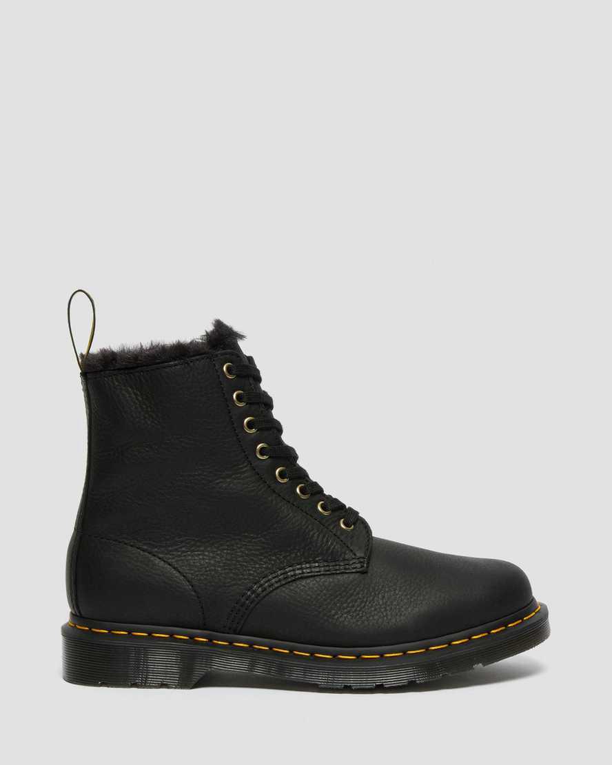 Botas de Invierno Dr Martens 1460 Pascal Faux Fur Lined Lace Up Hombre Negras  España |  06248-BGQM