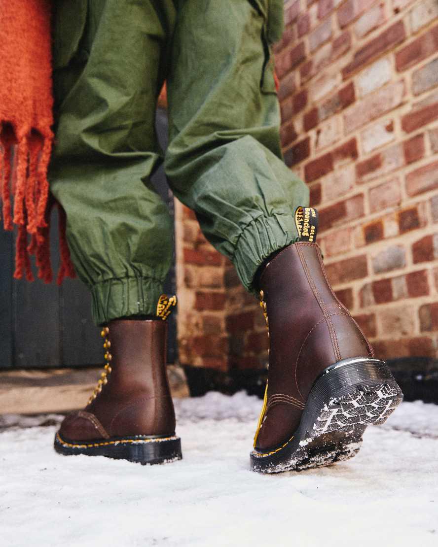 Botas de Invierno Dr Martens 1460 Pascal Wintergrip Leather Lace Up Mujer Marrones  España |  36174-LJWY