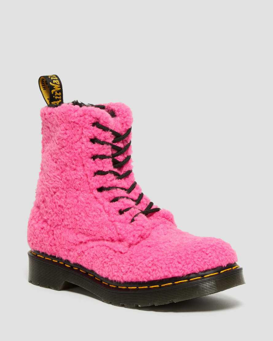 Botas de Invierno Dr Martens 1460 Pascal Faux Shearling Mujer Rosas  España |  42059-FJOB