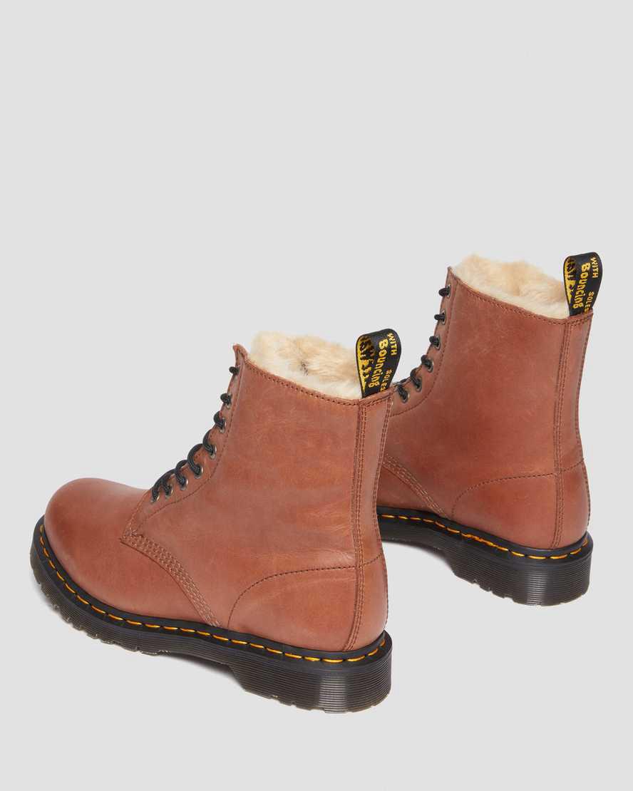 Botas de Invierno Dr Martens 1460 Serena Faux Fur-Lined Leather Mujer Marrones  España |  36517-DMNG