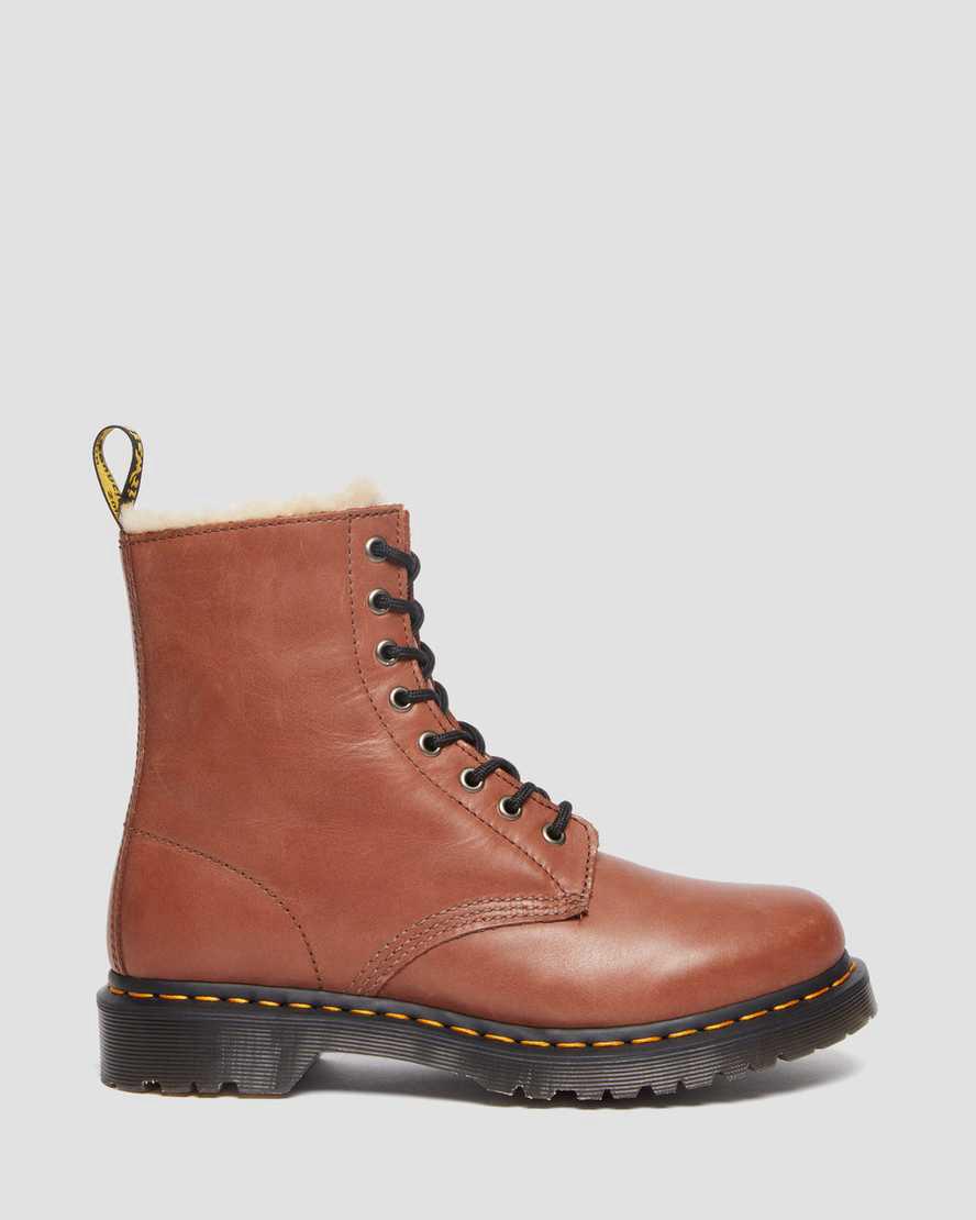 Botas de Invierno Dr Martens 1460 Serena Faux Fur-Lined Leather Mujer Marrones  España |  36517-DMNG