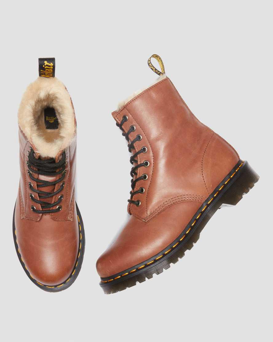 Botas de Invierno Dr Martens 1460 Serena Faux Fur-Lined Leather Mujer Marrones  España |  36517-DMNG