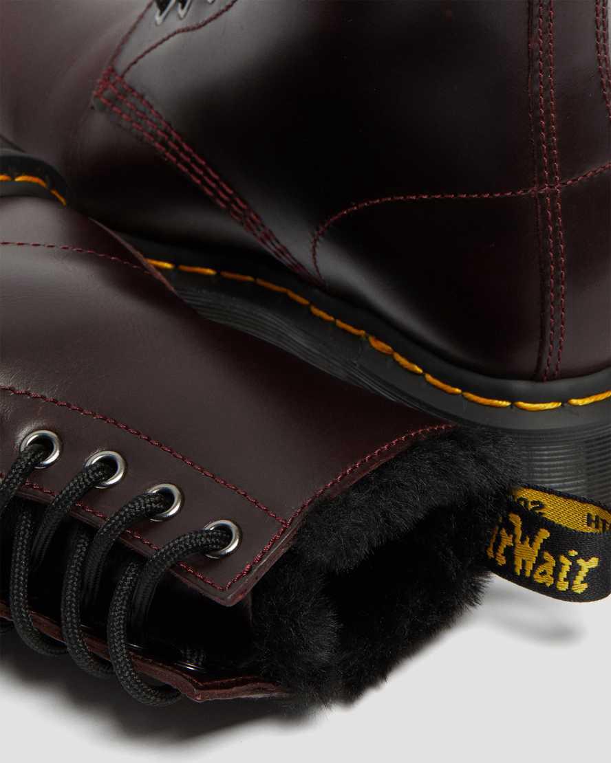 Botas de Invierno Dr Martens 1460 Serena Faux Fur Lined Lace Up Mujer Burdeos  España |  83614-EQYU