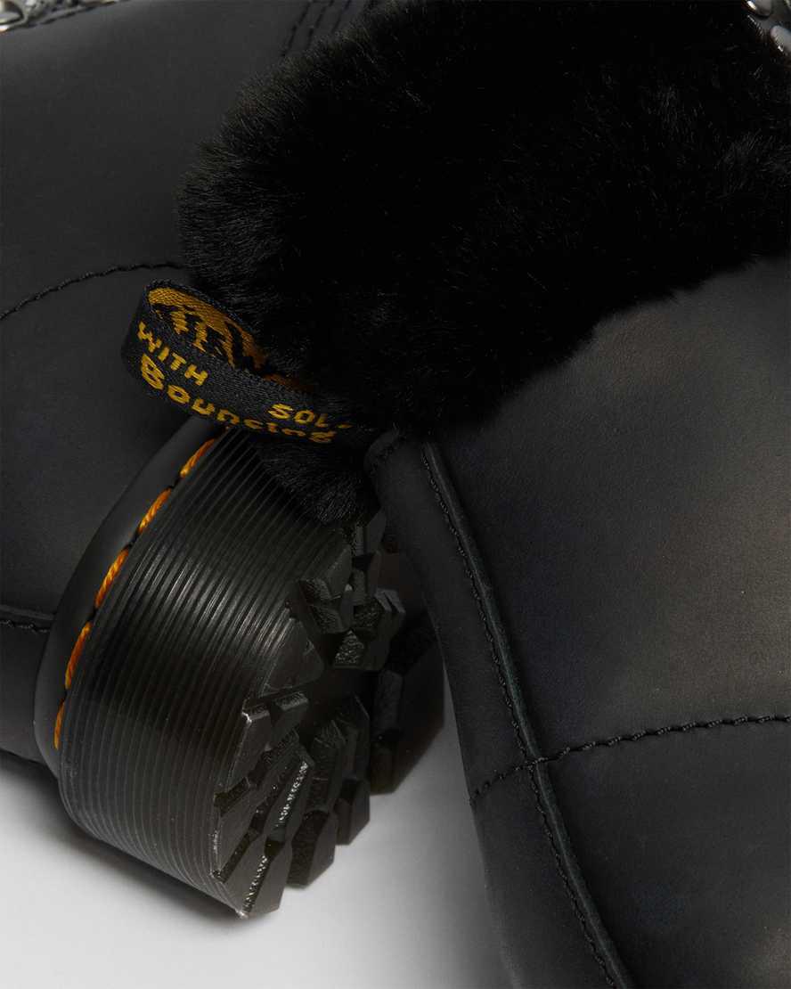 Botas de Invierno Dr Martens 1460 Serena Collar Faux Fur Lined Lace Up Mujer Negras  España |  86430-EVRD