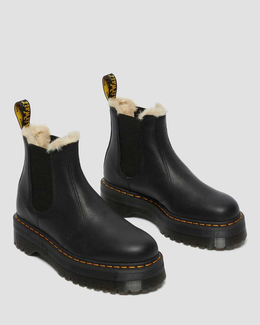 Botas de Invierno Dr Martens 2976 Faux Fur Lined Platform Chelsea Hombre Negras  España |  09752-PMHN