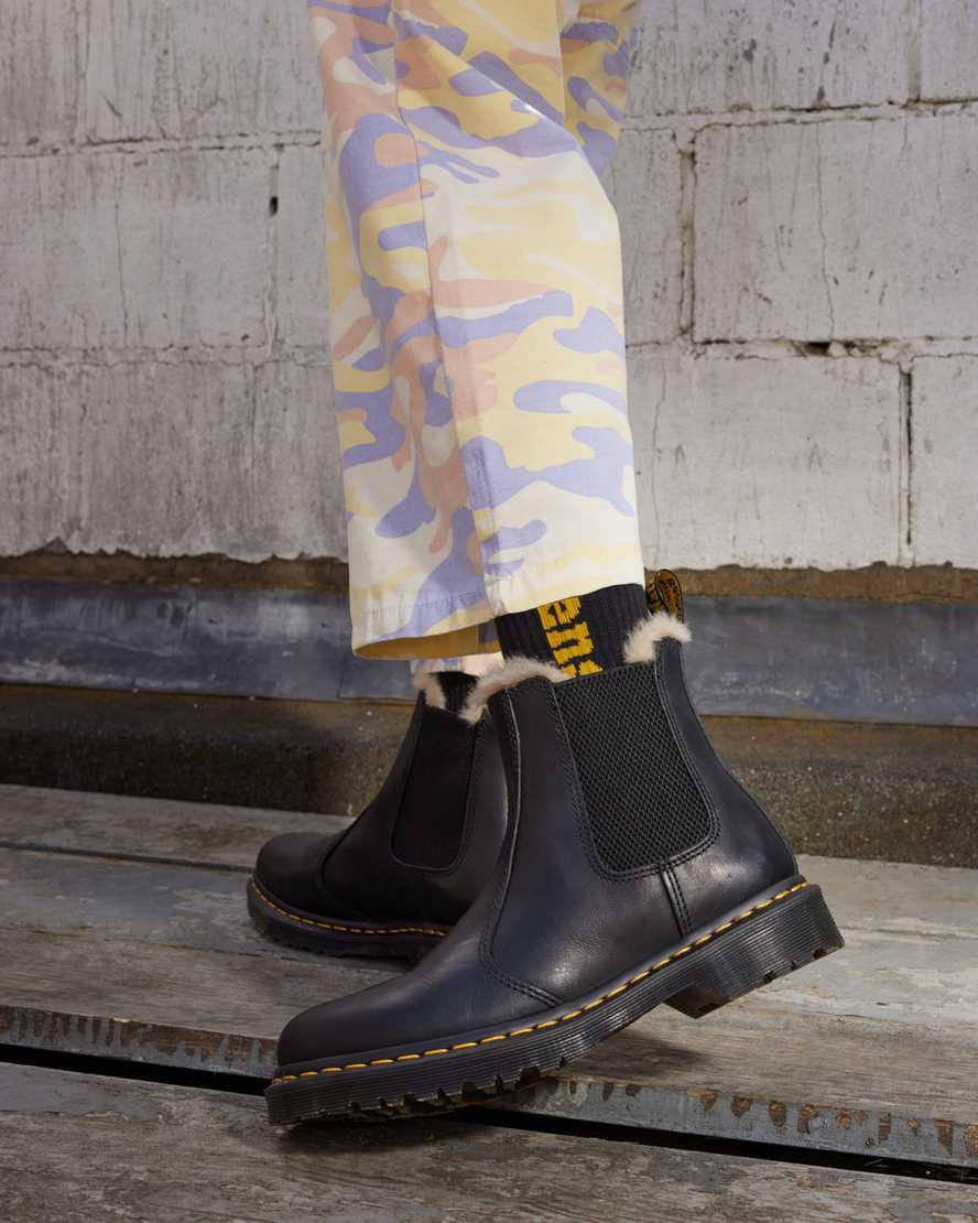 Botas de Invierno Dr Martens 2976 Faux Fur Lined Chelsea Mujer Negras  España |  57042-RGZF