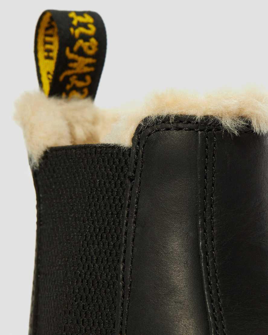 Botas de Invierno Dr Martens 2976 Faux Fur Lined Chelsea Mujer Negras  España |  57042-RGZF