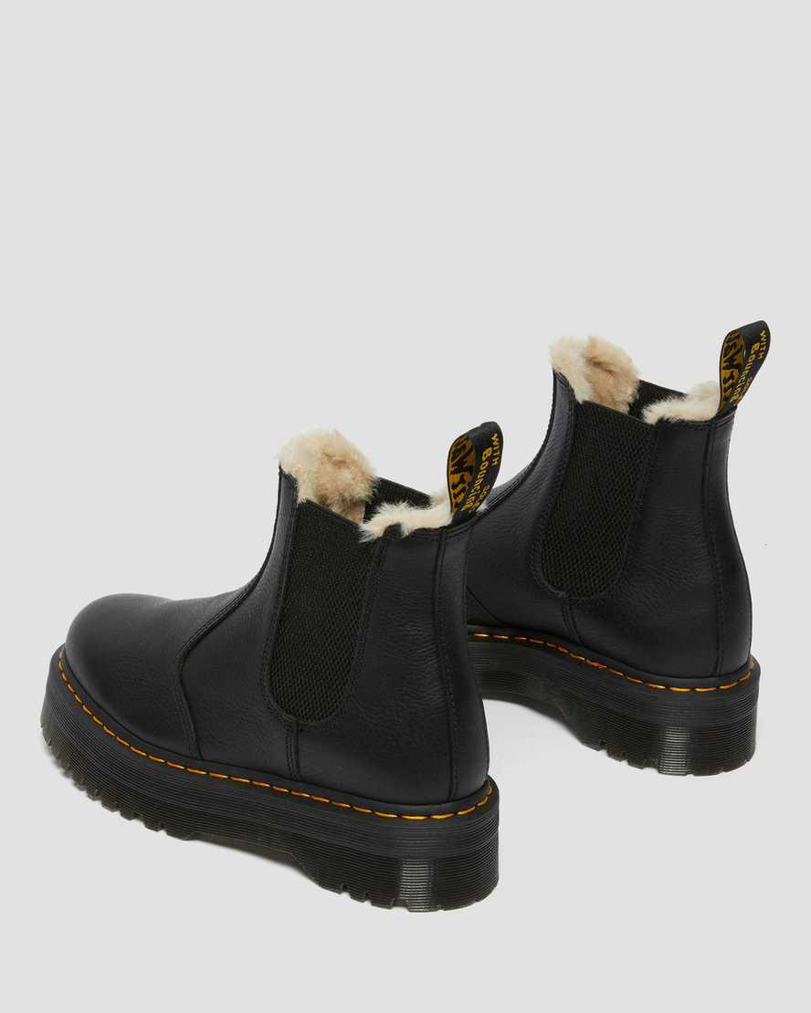 Botas de Invierno Dr Martens 2976 Faux Fur Lined Platform Chelsea Mujer Negras  España |  96705-TDSF