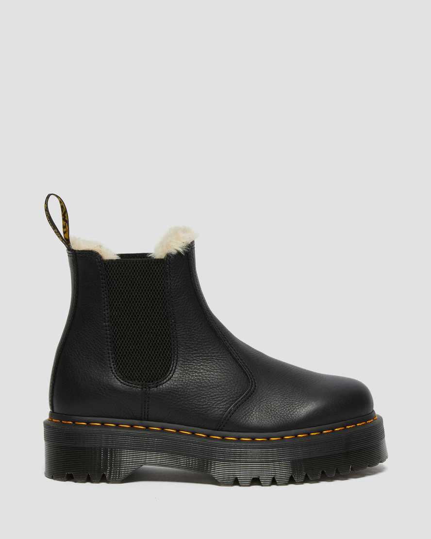 Botas de Invierno Dr Martens 2976 Faux Fur Lined Platform Chelsea Mujer Negras  España |  96705-TDSF
