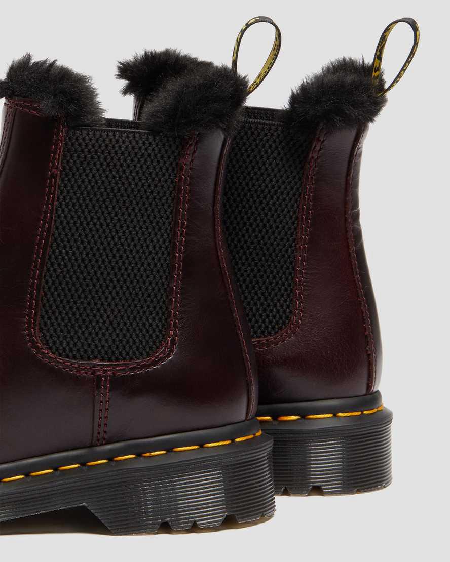 Botas de Invierno Dr Martens 2976 Leonore Faux Fur Lined Chelsea Mujer Burdeos  España |  75319-OBZW