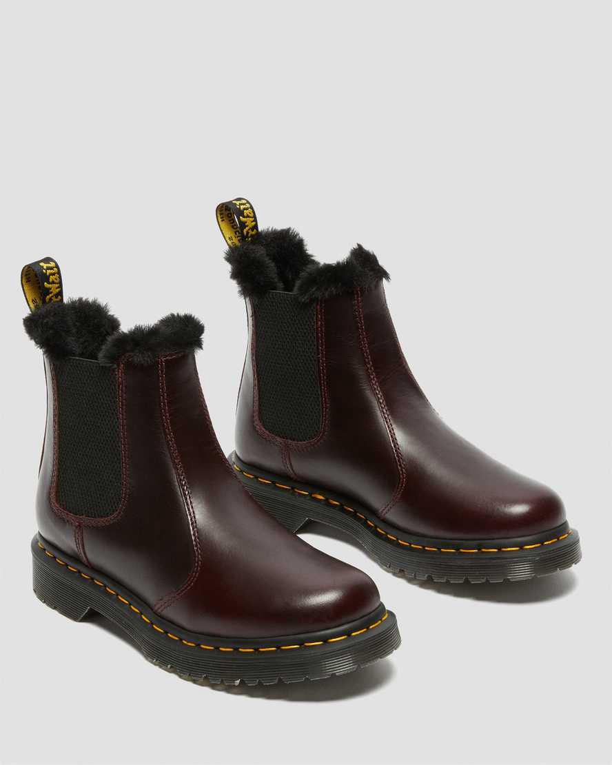 Botas de Invierno Dr Martens 2976 Leonore Faux Fur Lined Chelsea Mujer Burdeos  España |  75319-OBZW