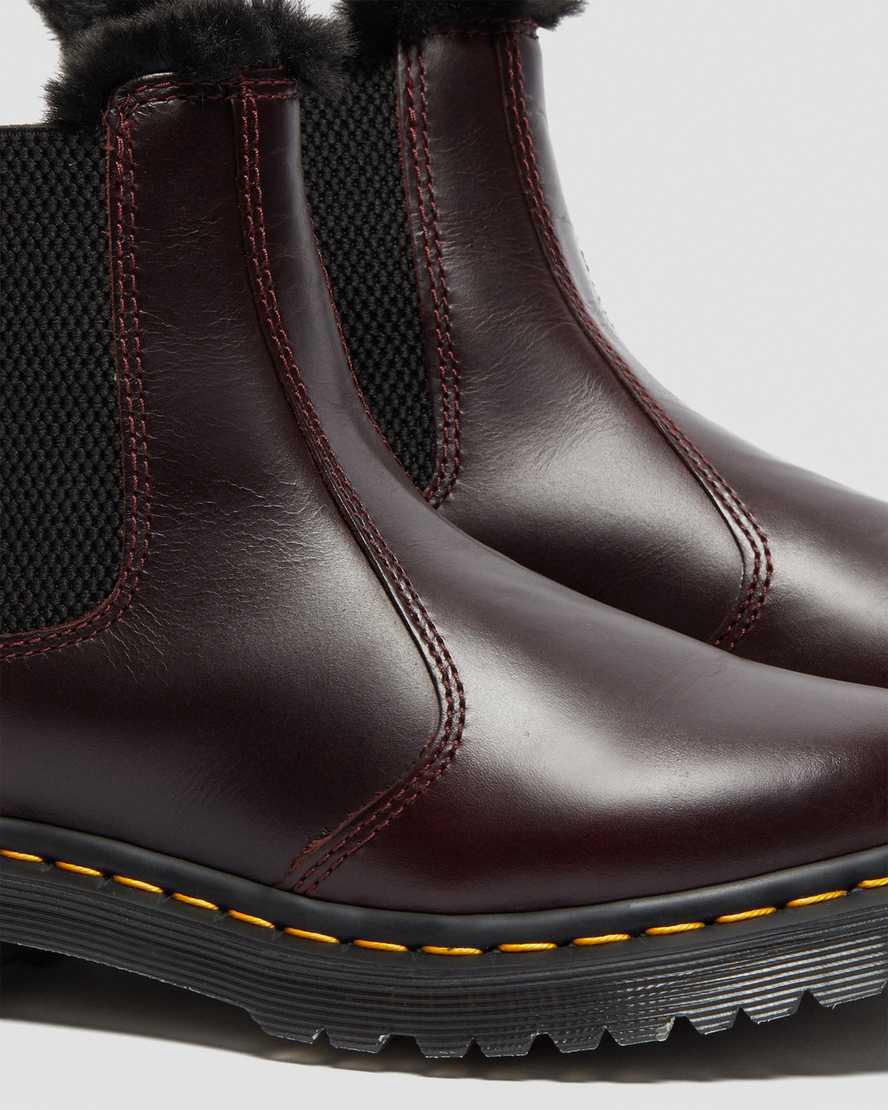 Botas de Invierno Dr Martens 2976 Leonore Faux Fur Lined Chelsea Mujer Burdeos  España |  75319-OBZW