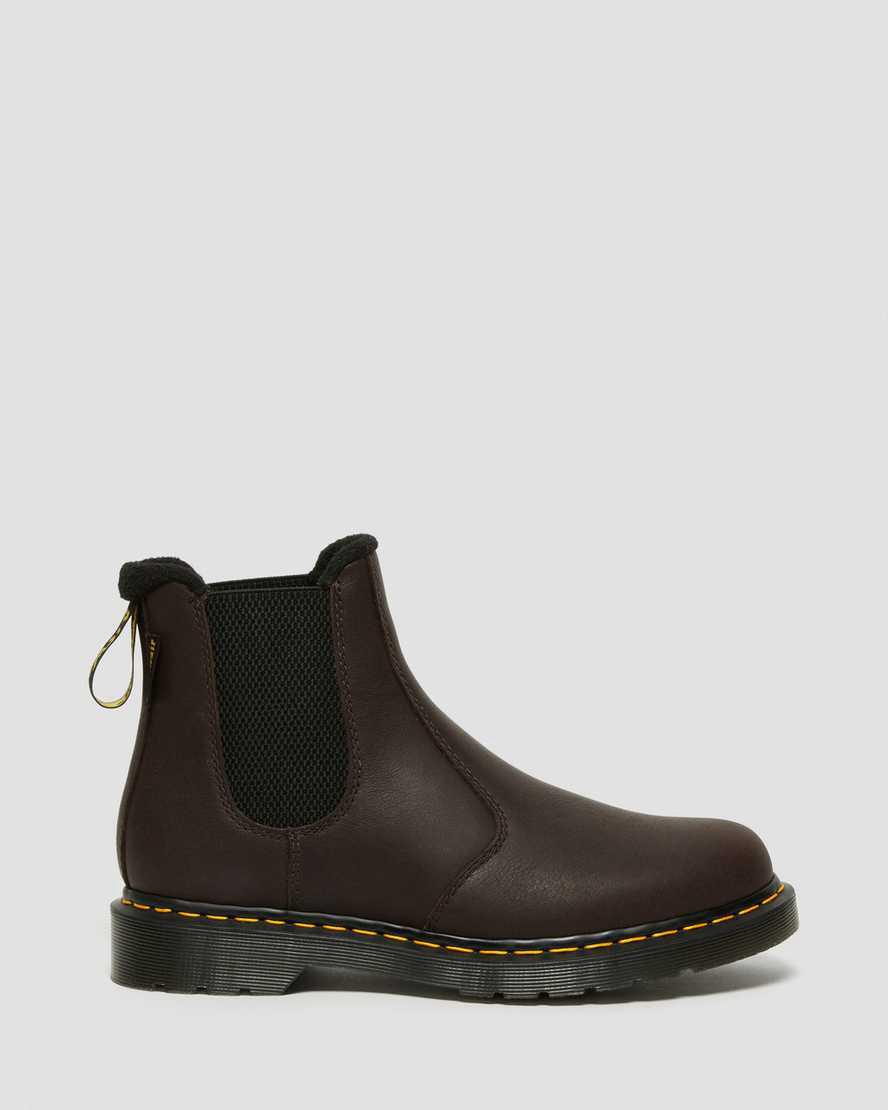 Botas de Invierno Dr Martens 2976 Warmwair Leather Chelsea Mujer Marrones Oscuro  España |  94857-HZJC