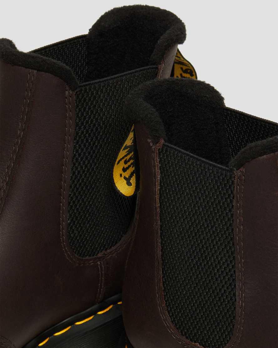 Botas de Invierno Dr Martens 2976 Warmwair Leather Chelsea Mujer Marrones Oscuro  España |  94857-HZJC