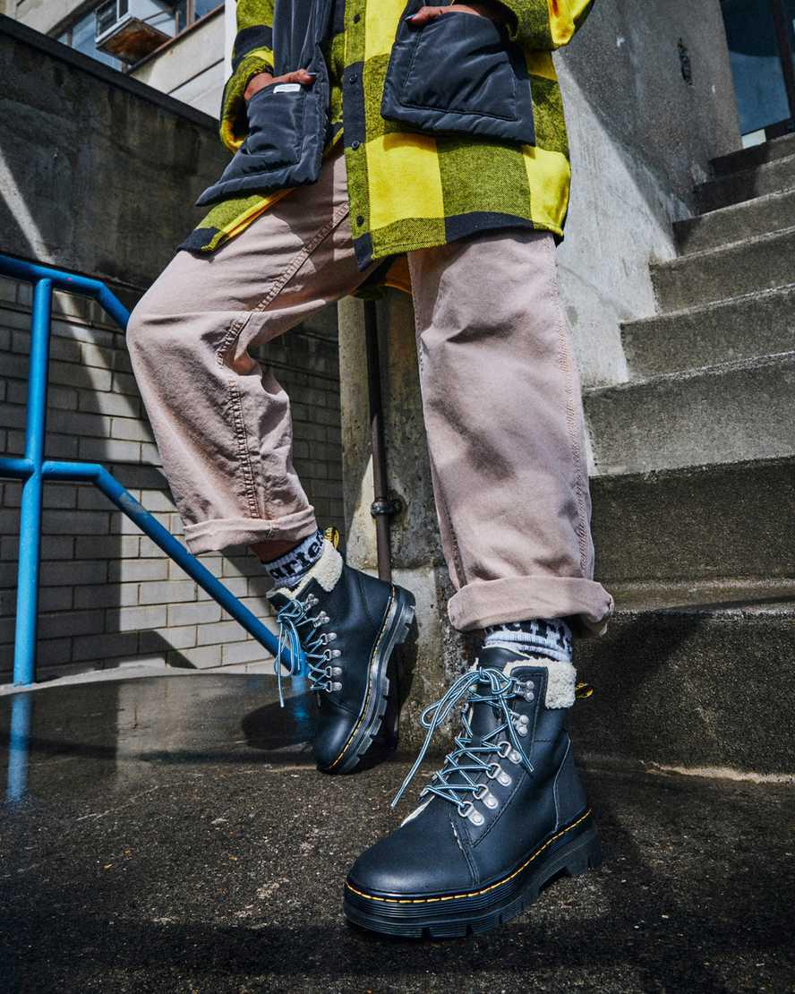 Botas de Invierno Dr Martens Combs Faux Fur-Lined Casual Mujer Negras  España |  81239-YLMO