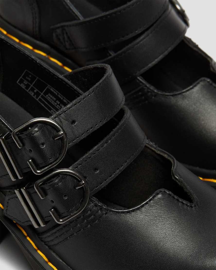 Botas de Tacon Dr Martens Eviee Sendal Leather Mujer Negras  España |  80395-EBHG