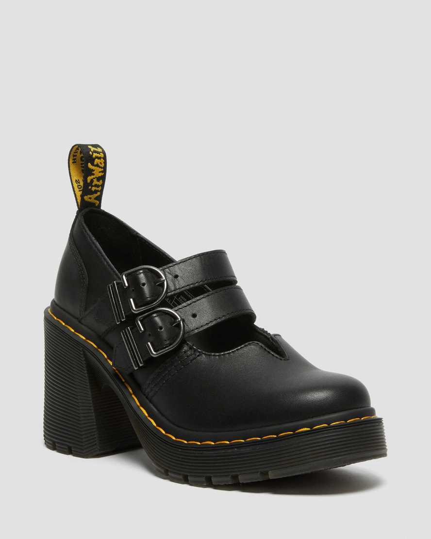 Botas de Tacon Dr Martens Eviee Sendal Leather Mujer Negras  España |  80395-EBHG