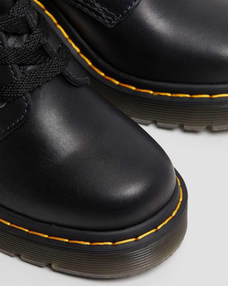 Botas de Tacon Dr Martens Jesy Sendal Leather Lace Up Flared Mujer Negras  España |  32087-UCTZ