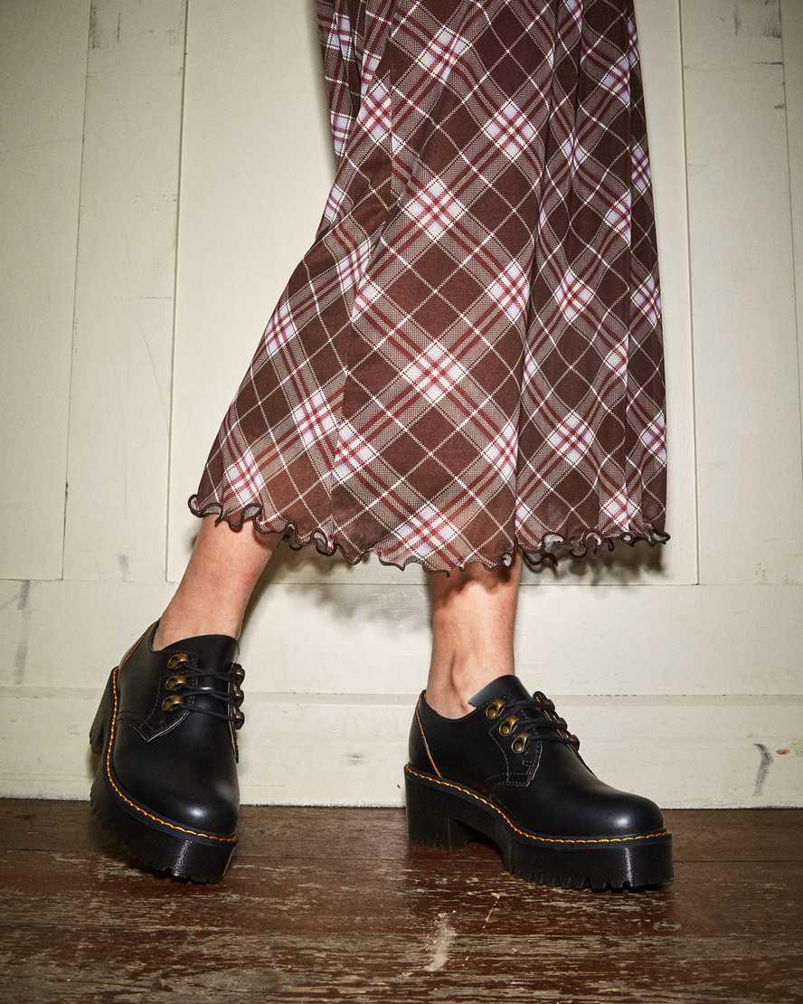 Botas de Tacon Dr Martens Leona Lo Vintage Smooth Leather Mujer Negras  España |  81260-JLGV
