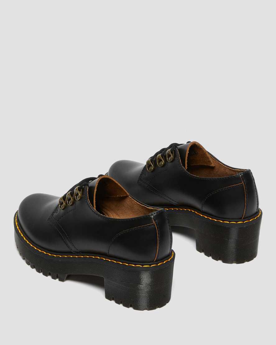 Botas de Tacon Dr Martens Leona Lo Vintage Smooth Leather Mujer Negras  España |  81260-JLGV