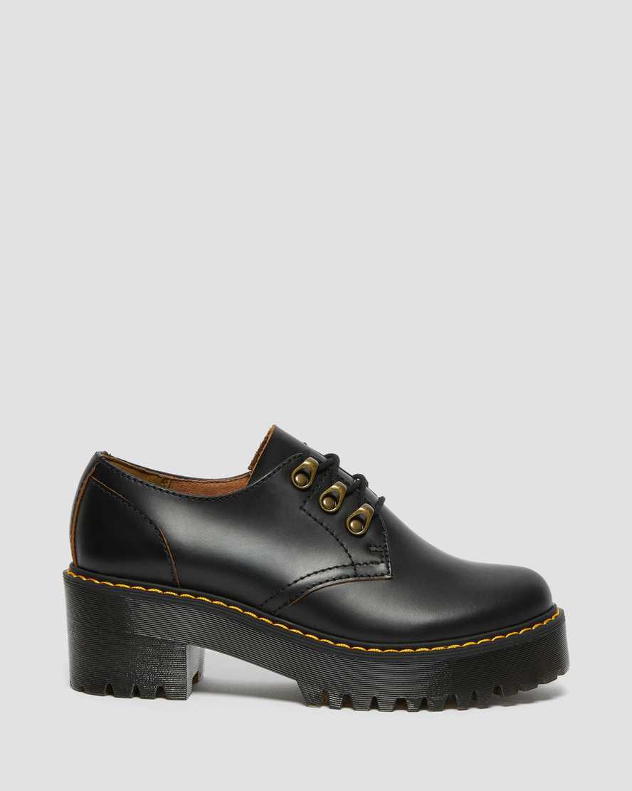 Botas de Tacon Dr Martens Leona Lo Vintage Smooth Leather Mujer Negras  España |  81260-JLGV