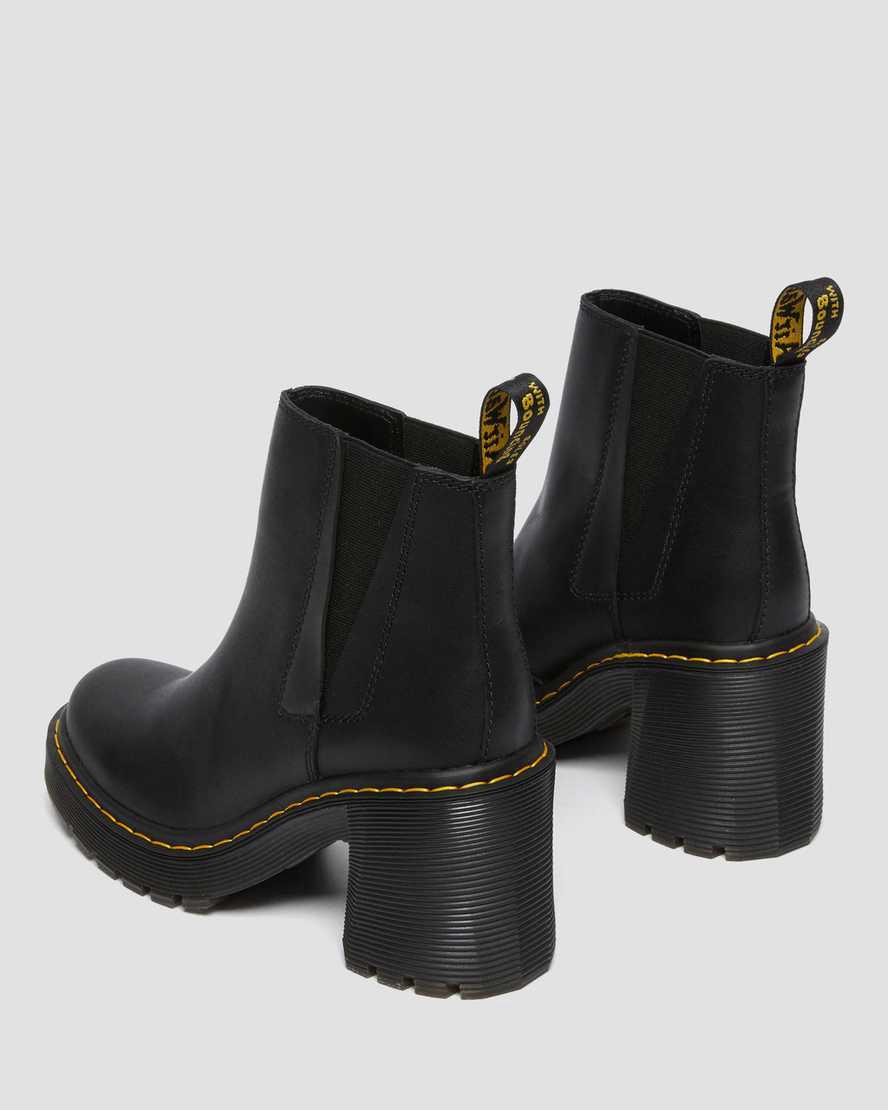 Botas de Tacon Dr Martens Spence Leather Flared Chelsea Mujer Negras  España |  61493-KGPD