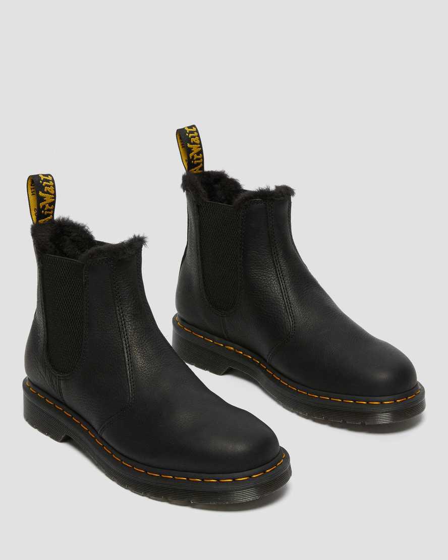 Botines Chelsea Dr Martens 2976 Faux Fur Lined Mujer Negras  España |  61430-UDHB
