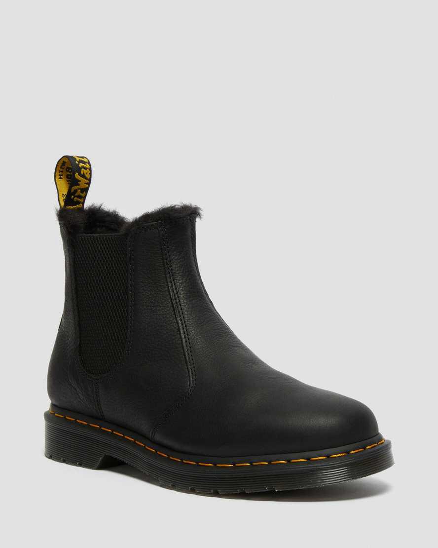 Botines Chelsea Dr Martens 2976 Faux Fur Lined Mujer Negras  España |  61430-UDHB