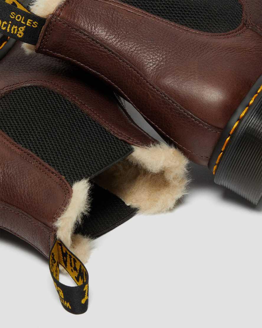 Botines Chelsea Dr Martens 2976 Faux Fur Lined Mujer Marrones  España |  80531-QXWN