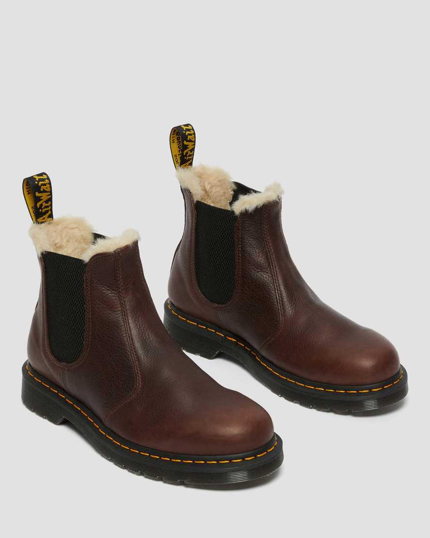 Botines Chelsea Dr Martens 2976 Faux Fur Lined Mujer Marrones  España |  80531-QXWN