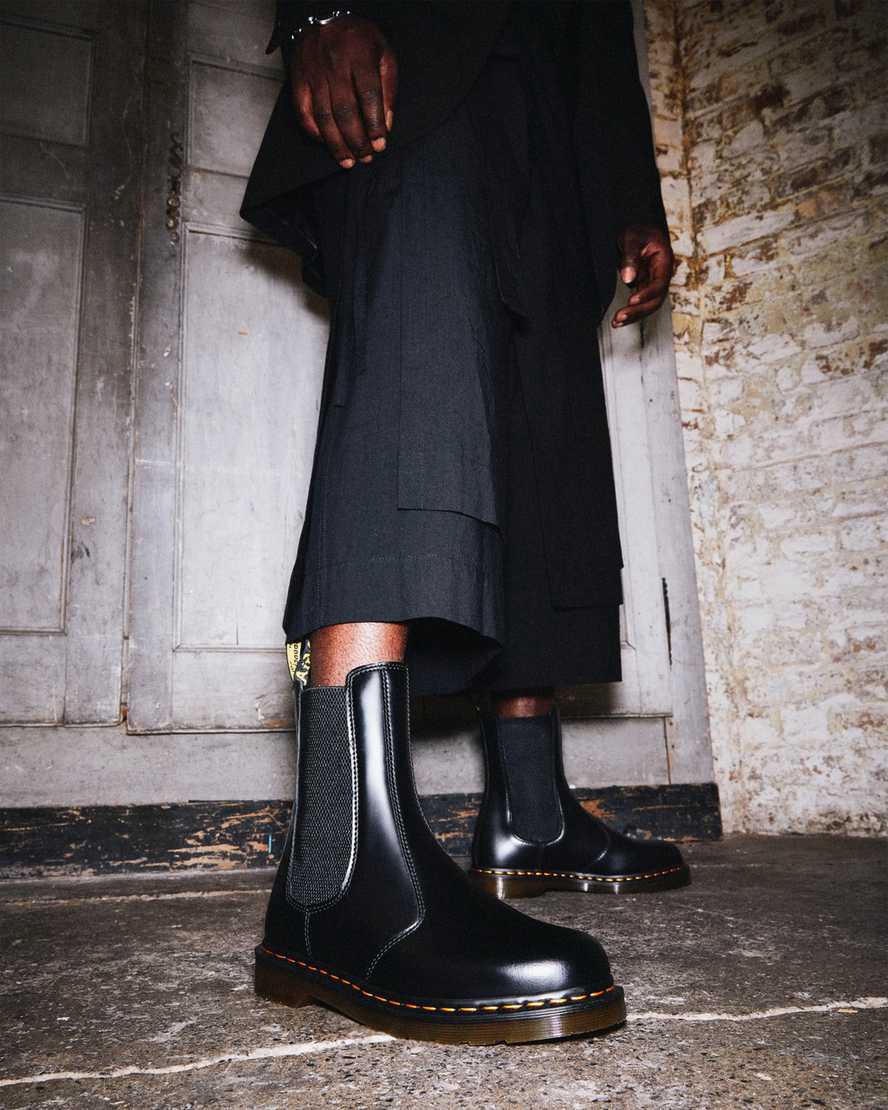 Botines Chelsea Dr Martens 2976 Hi Smooth Leather Mujer Negras  España |  26543-DQSN