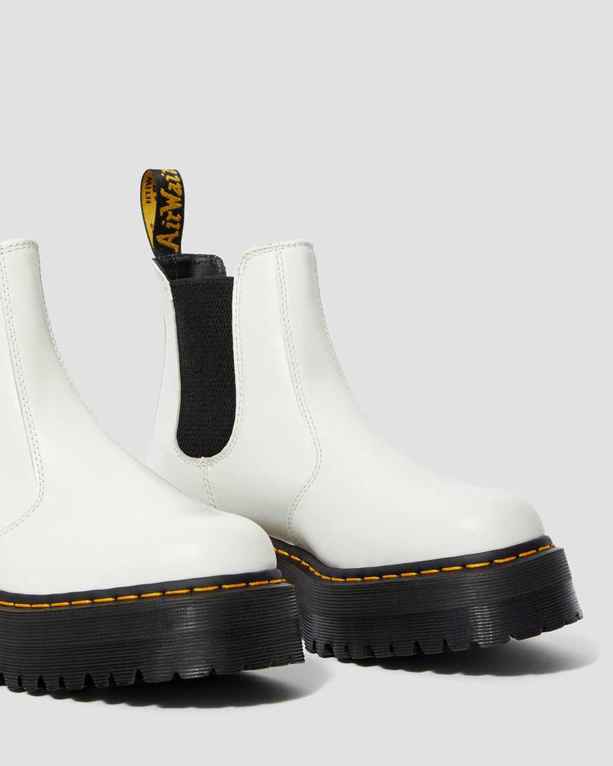Botines Chelsea Dr Martens 2976 Smooth Leather Platform Mujer Blancas  España |  04863-FQSC