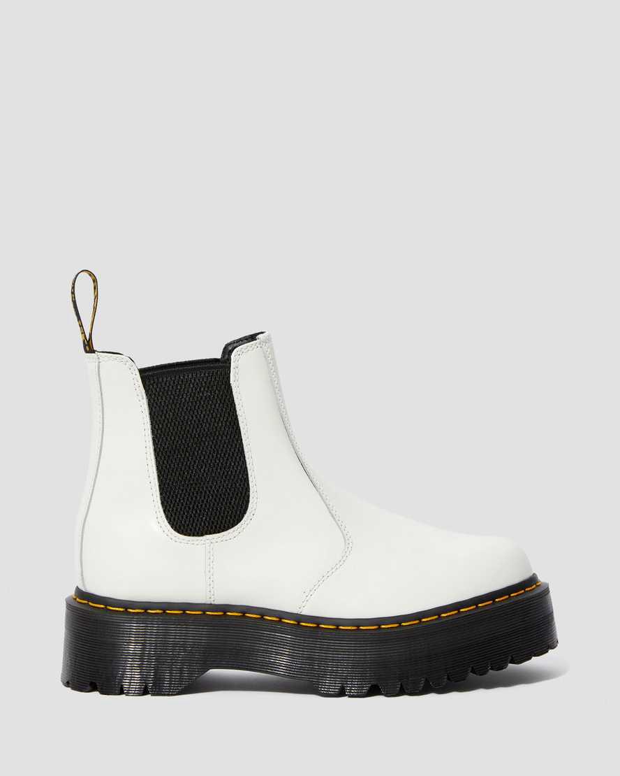 Botines Chelsea Dr Martens 2976 Smooth Leather Platform Mujer Blancas  España |  04863-FQSC