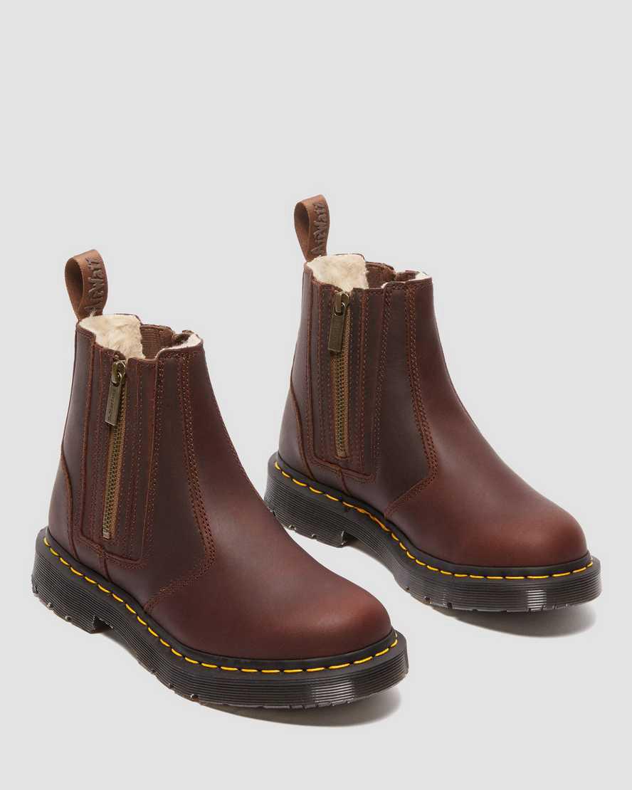 Botines Chelsea Dr Martens 2976 Wintergrip Zip Mujer Marrones  España |  61095-YDTA