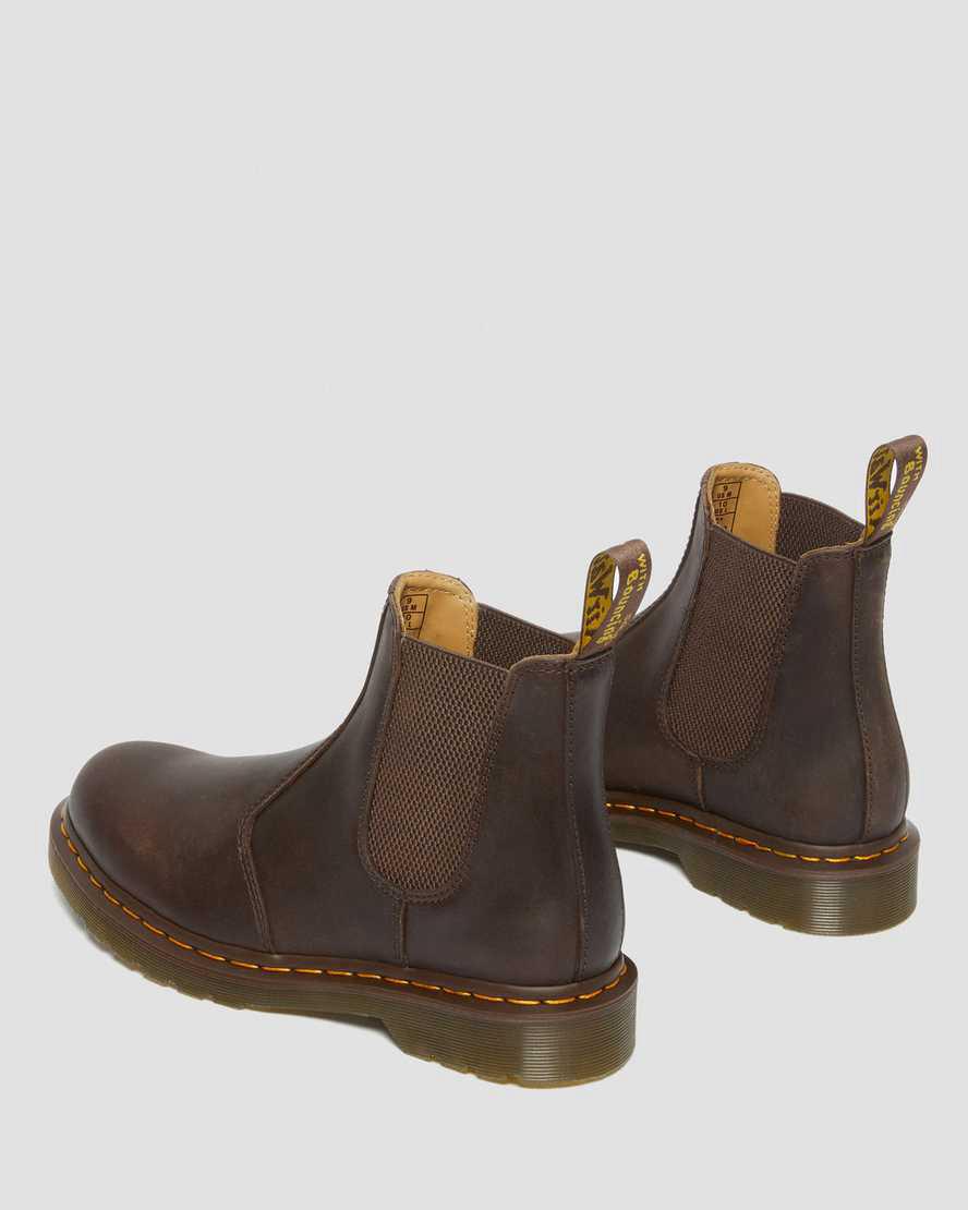 Botines Chelsea Dr Martens 2976 Yellow Stitch Crazy Horse Leather Hombre Marrones Oscuro  España |  25816-DGLE