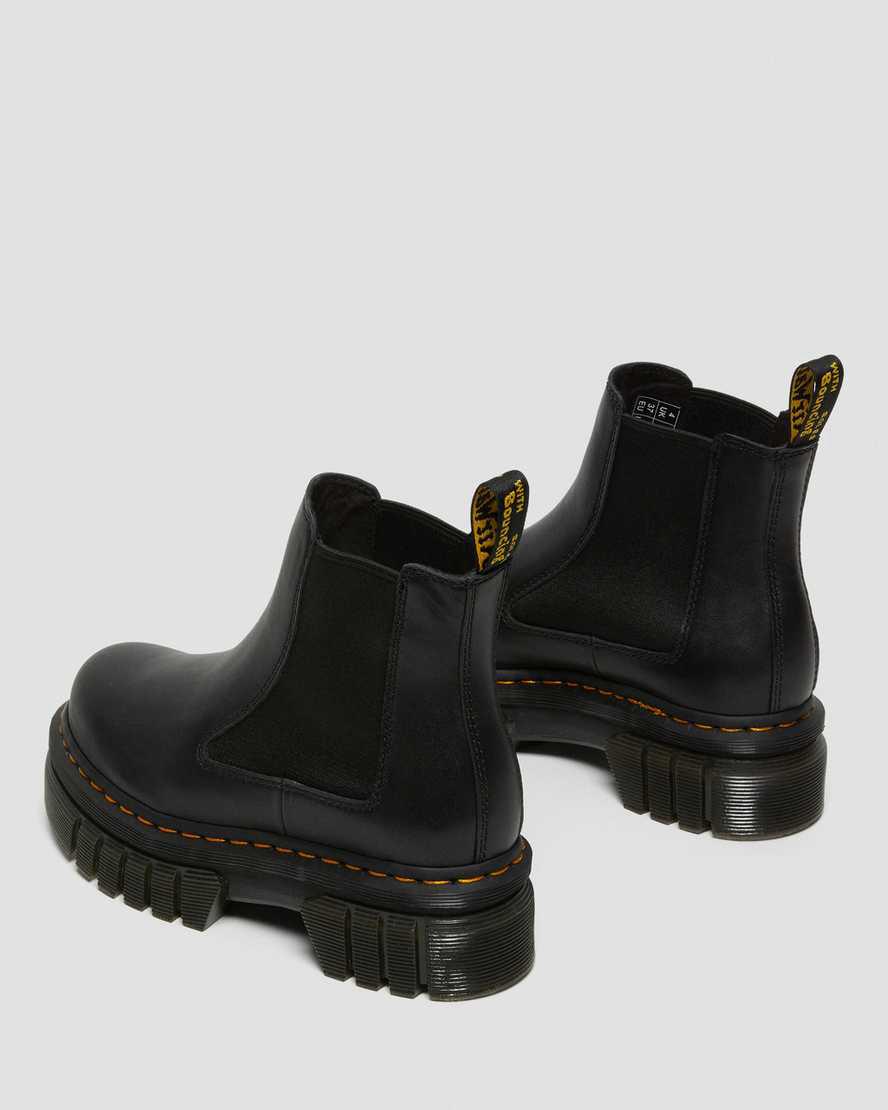 Botines Chelsea Dr Martens Audrick Nappa Leather Platform Mujer Negras  España |  69523-BNYP