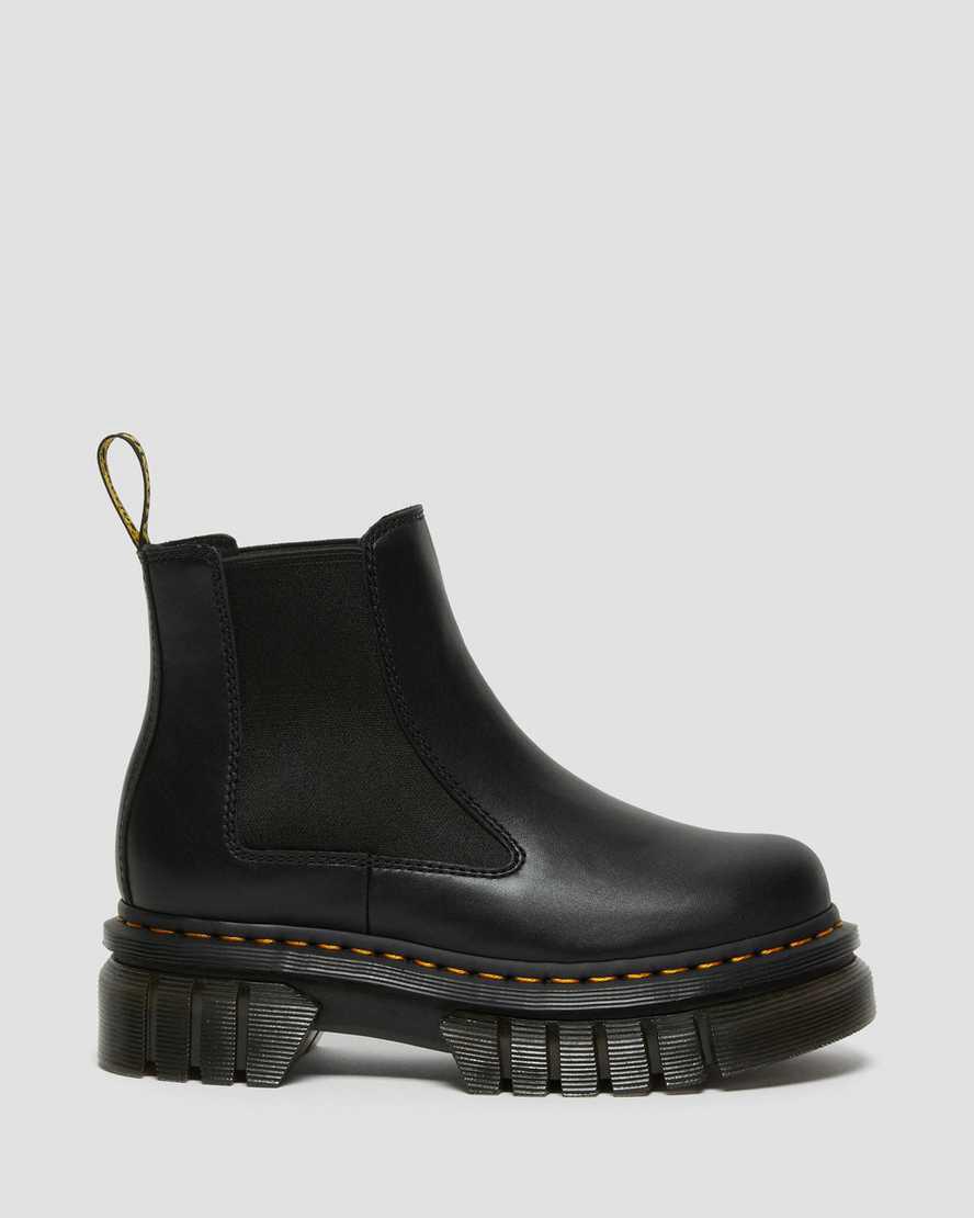 Botines Chelsea Dr Martens Audrick Nappa Leather Platform Mujer Negras  España |  69523-BNYP