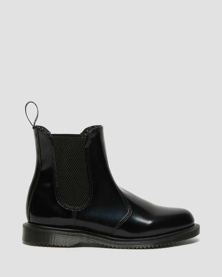 Botines Chelsea Dr Martens Flora Smooth Leather Mujer Negras  España |  69582-ZKVU