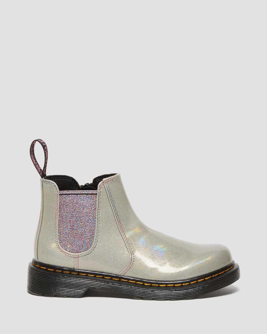 Botines Chelsea Dr Martens Junior 2976 Sparkle Rays Niños Plateadas  España |  16472-KOCN