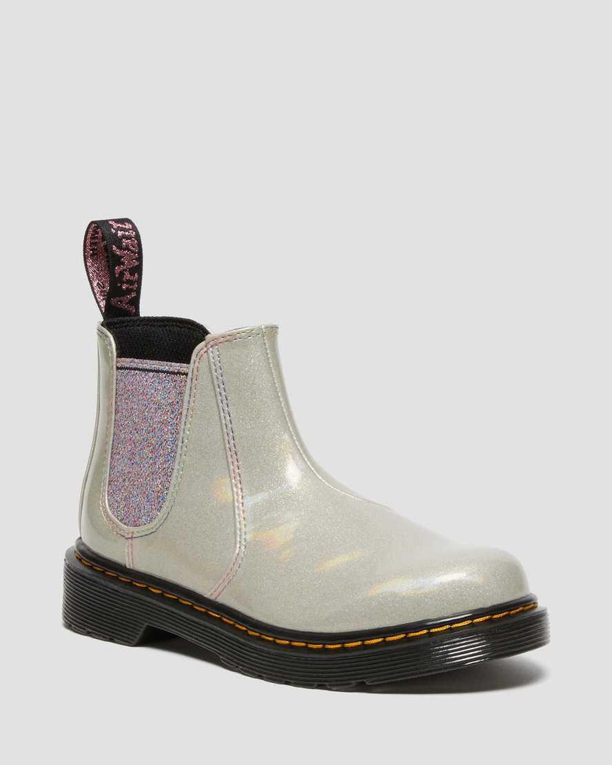 Botines Chelsea Dr Martens Junior 2976 Sparkle Rays Niños Plateadas  España |  16472-KOCN