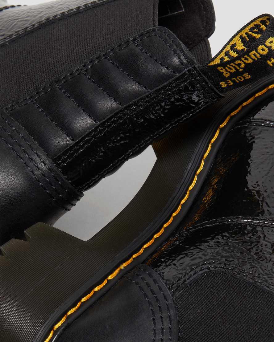 Botines Chelsea Dr Martens Rozalie Distressed Patent Heeled Mujer Negras  España |  28607-LESV
