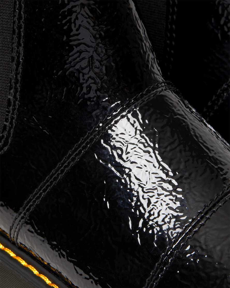 Botines Chelsea Dr Martens Rozalie Distressed Patent Heeled Mujer Negras  España |  28607-LESV