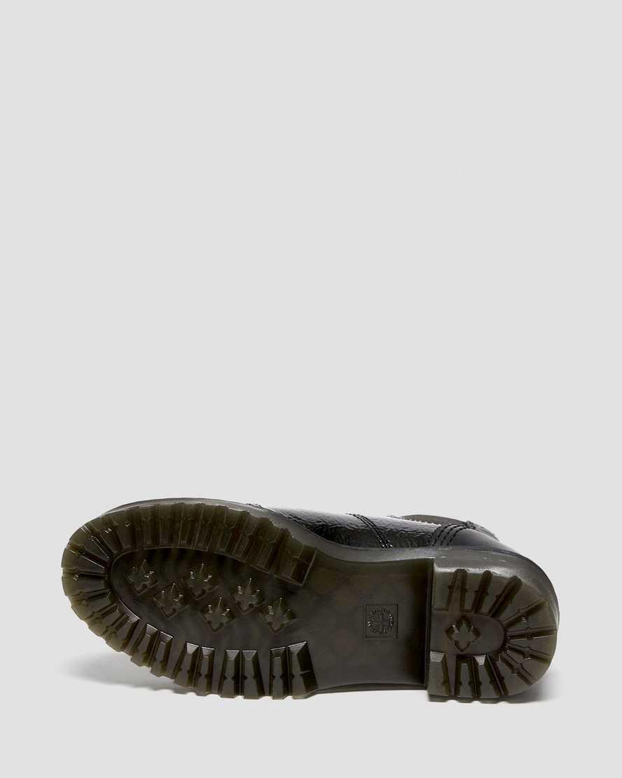 Botines Chelsea Dr Martens Rozalie Distressed Patent Heeled Mujer Negras  España |  28607-LESV