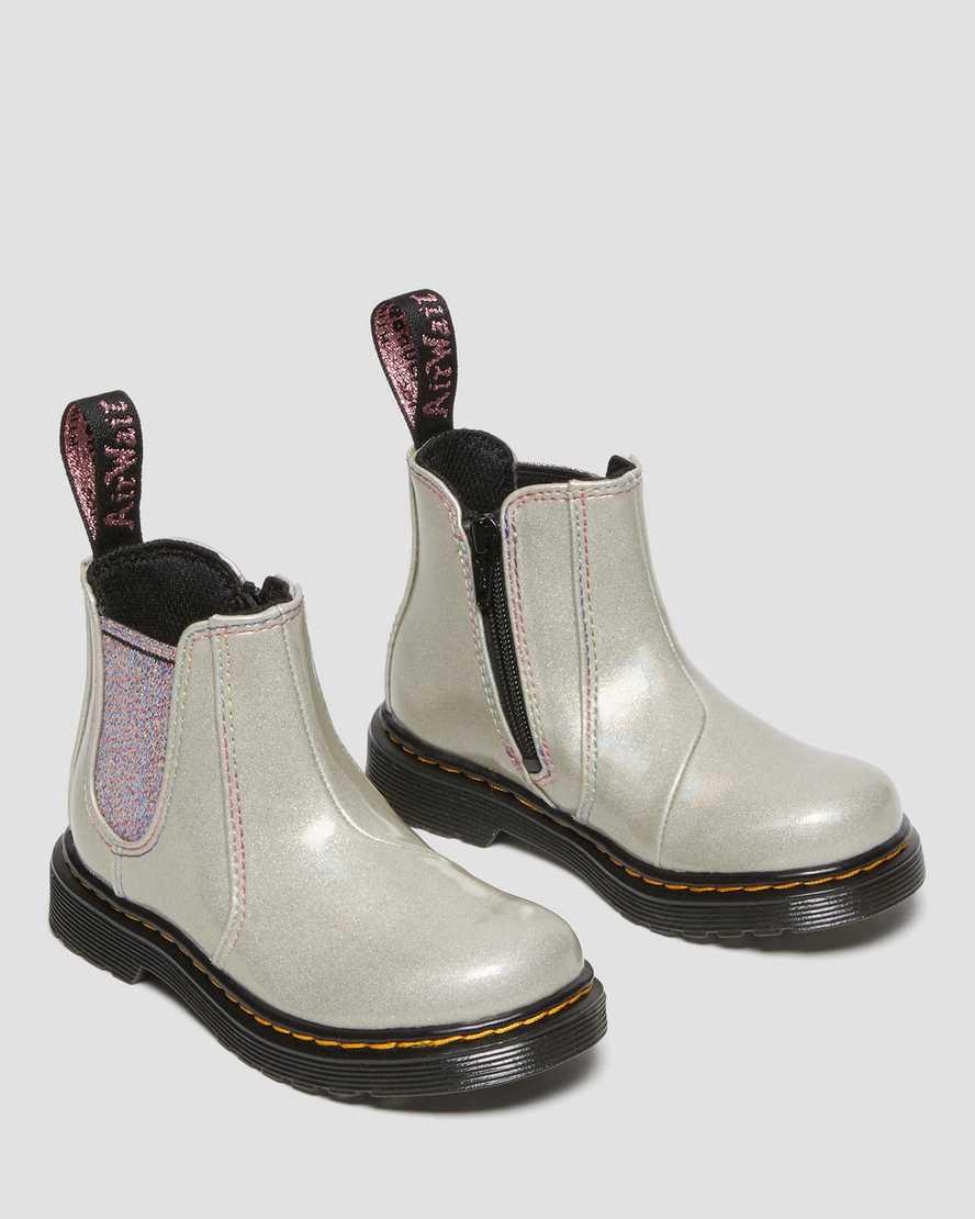 Botines Chelsea Dr Martens Toddler 2976 Sparkle Rays Niños Plateadas  España |  12796-HPFM