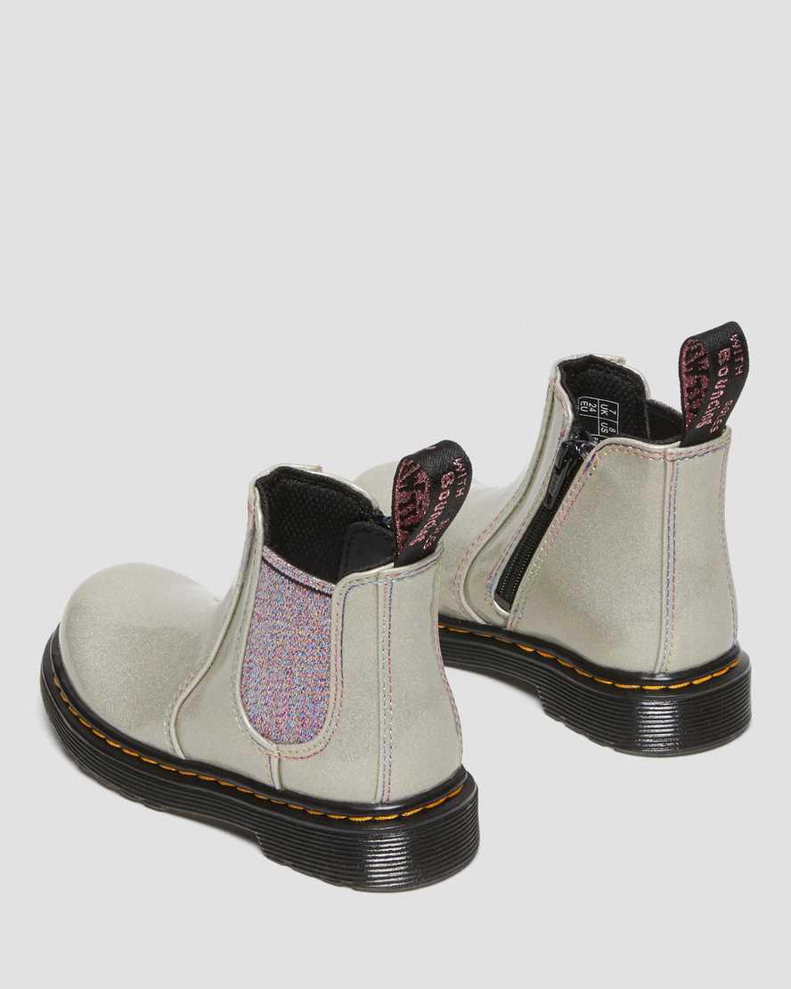 Botines Chelsea Dr Martens Toddler 2976 Sparkle Rays Niños Plateadas  España |  12796-HPFM