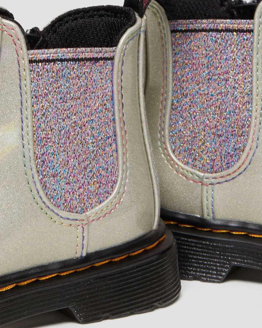 Botines Chelsea Dr Martens Toddler 2976 Sparkle Rays Niños Plateadas  España |  12796-HPFM