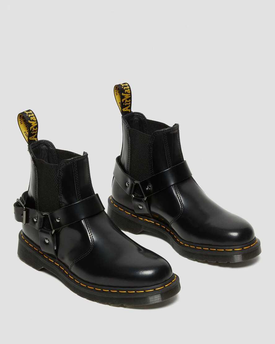 Botines Chelsea Dr Martens Wincox Smooth Leather Buckle Hombre Negras  España |  96243-LITX