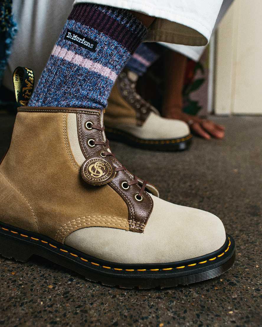 Botines Dr Martens 101 Made in England Suede Mujer Kaki  España |  38076-IROS