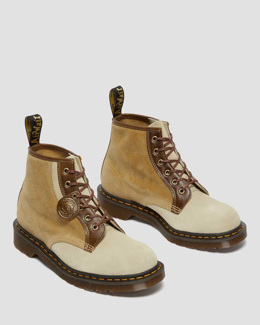 Botines Dr Martens 101 Made in England Suede Mujer Kaki  España |  38076-IROS